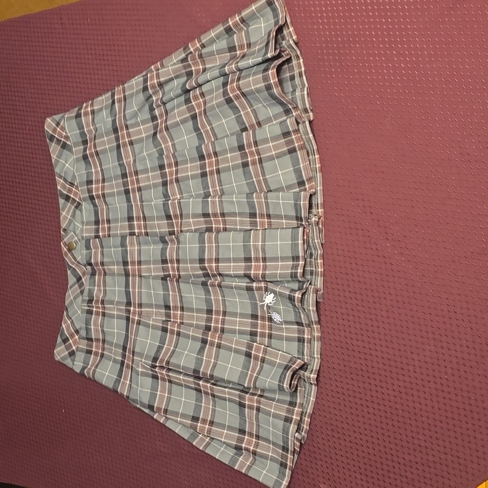 Beetlejuice Gray Pleated Skater Mini Skirt for Casual Wear Sz L New w/o Tags